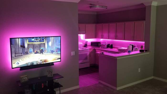 Recent TV mounting and smart lighting install by Kubami Installs